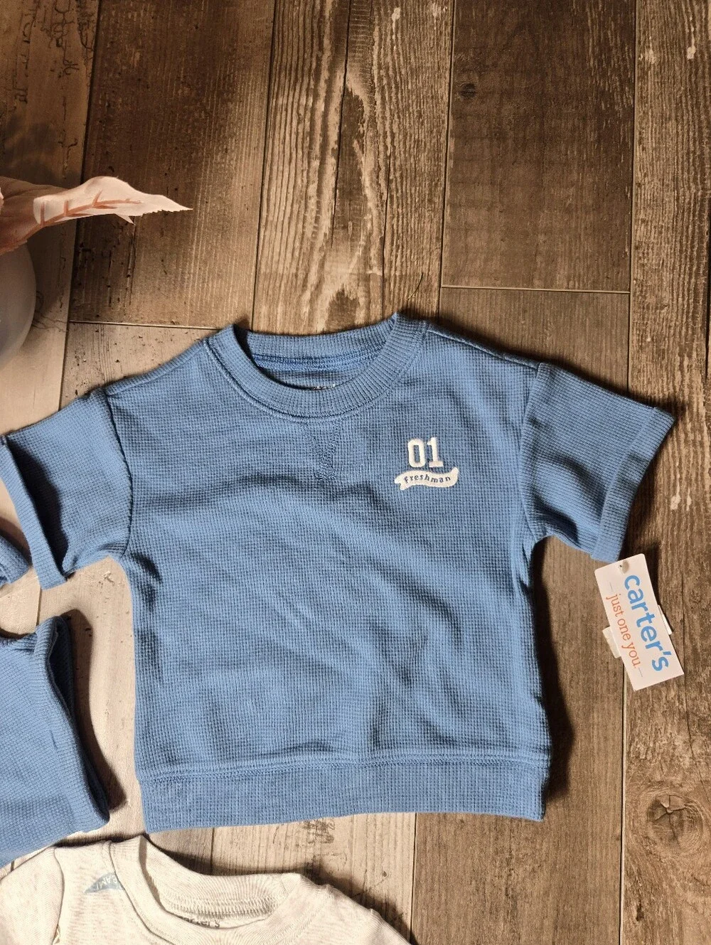 NWT Carter’s Baby Boy 3pc Outfit Set Blue Tee & Gray Bodysuit Size 9m